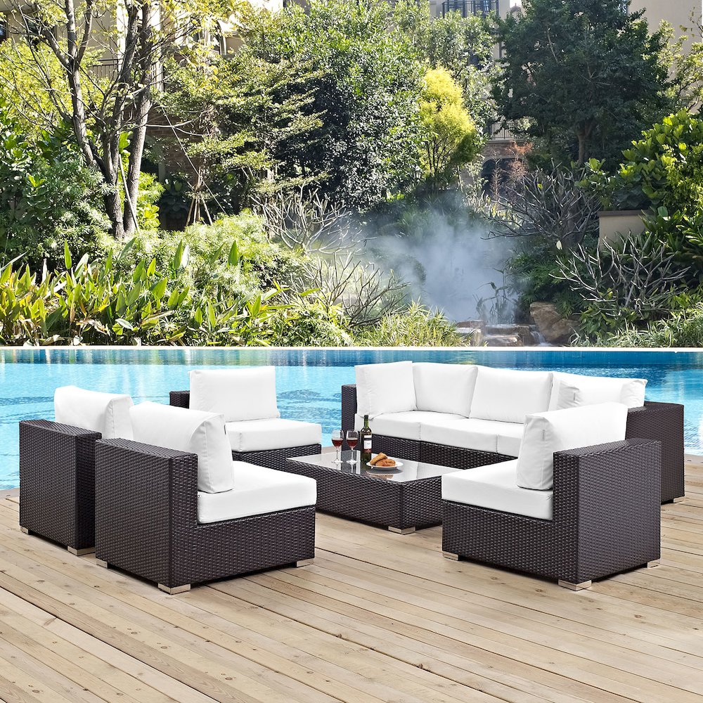 Convene 8 Piece Outdoor Patio Sectional Set