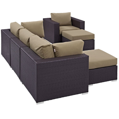 Convene 6 Piece Outdoor Patio Sectional Set