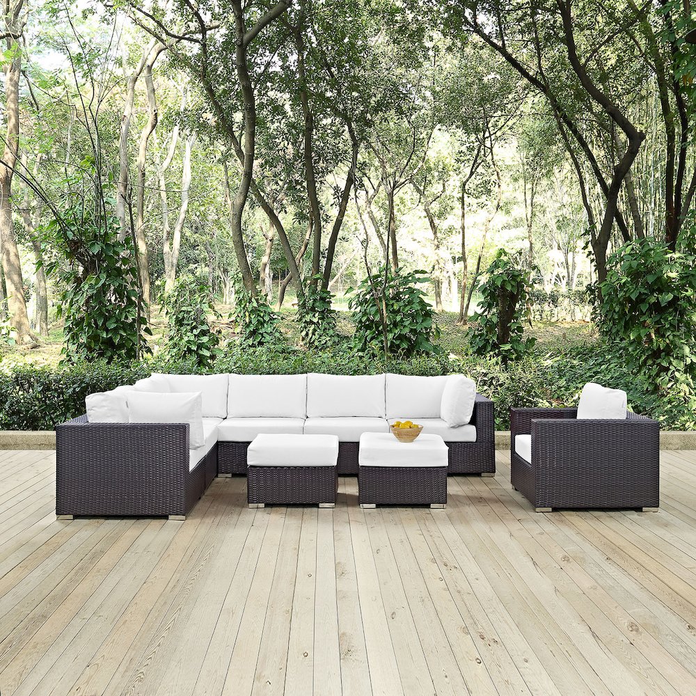 Convene 9 Piece Outdoor Patio Sectional Set