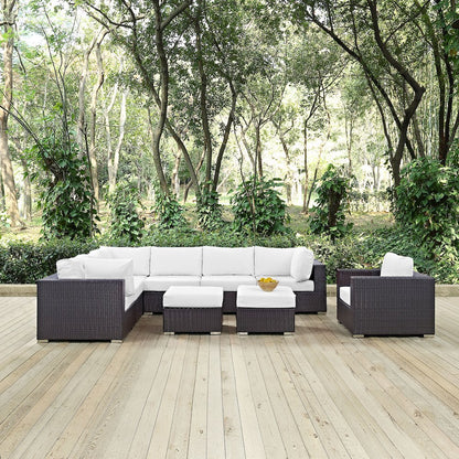 Convene 9 Piece Outdoor Patio Sectional Set