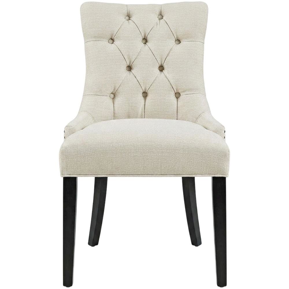 Tufted Upholstered Fabric Dining Chair for Kitchen and Dining Room, Beige