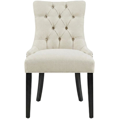 Tufted Upholstered Fabric Dining Chair for Kitchen and Dining Room, Beige