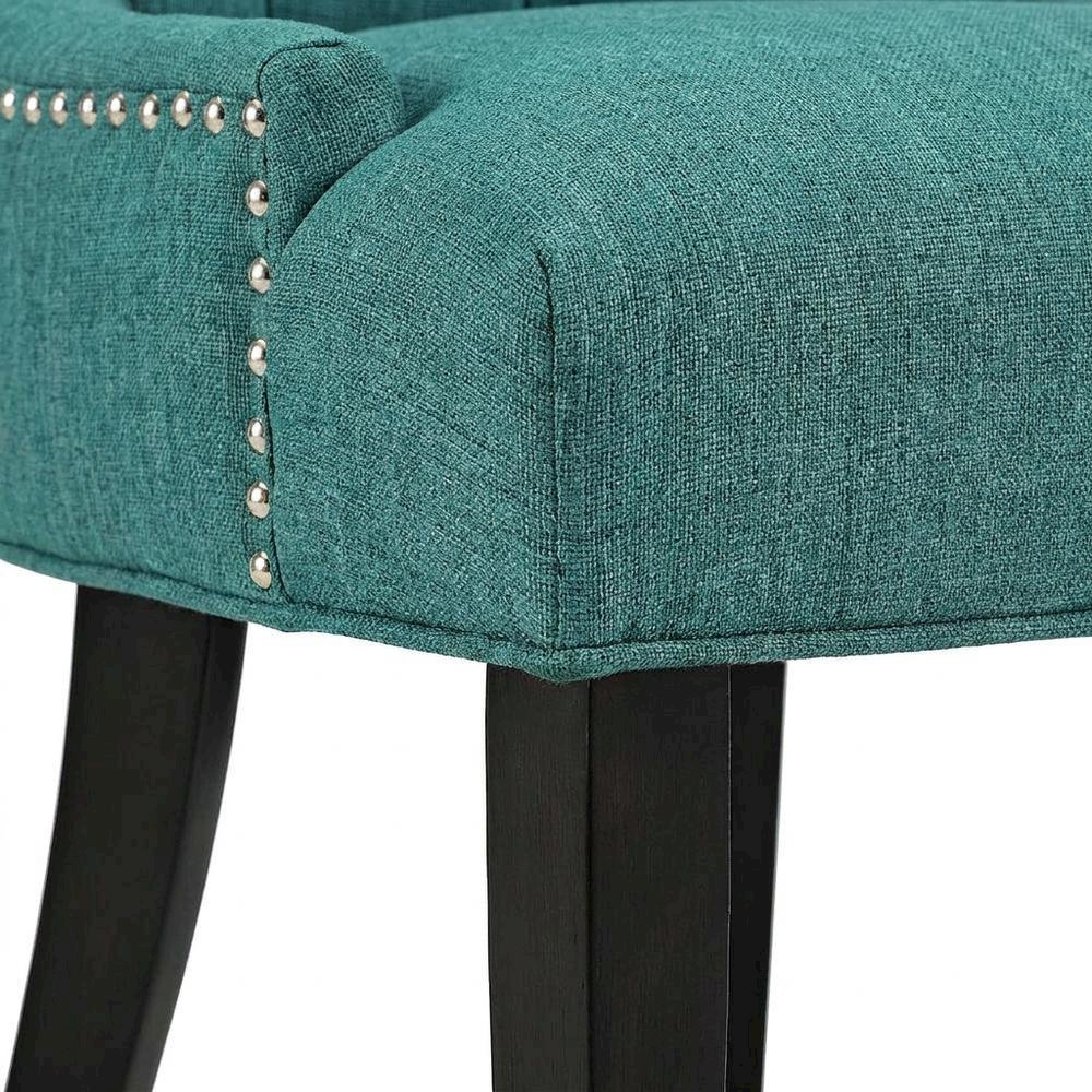 Tufted Upholstered Fabric Dining Chair for Kitchen and Dining Room, Teal
