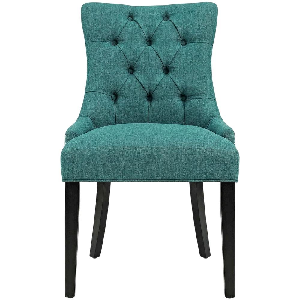 Tufted Upholstered Fabric Dining Chair for Kitchen and Dining Room, Teal