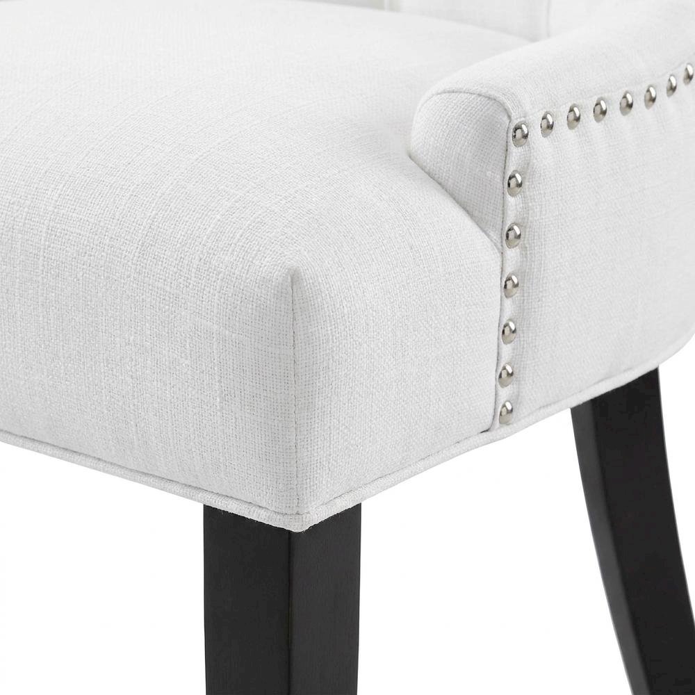 Tufted Upholstered Fabric Dining Chair for Kitchen and Dining Room, White