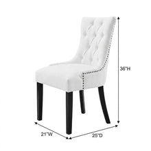 Tufted Upholstered Fabric Dining Chair for Kitchen and Dining Room, White