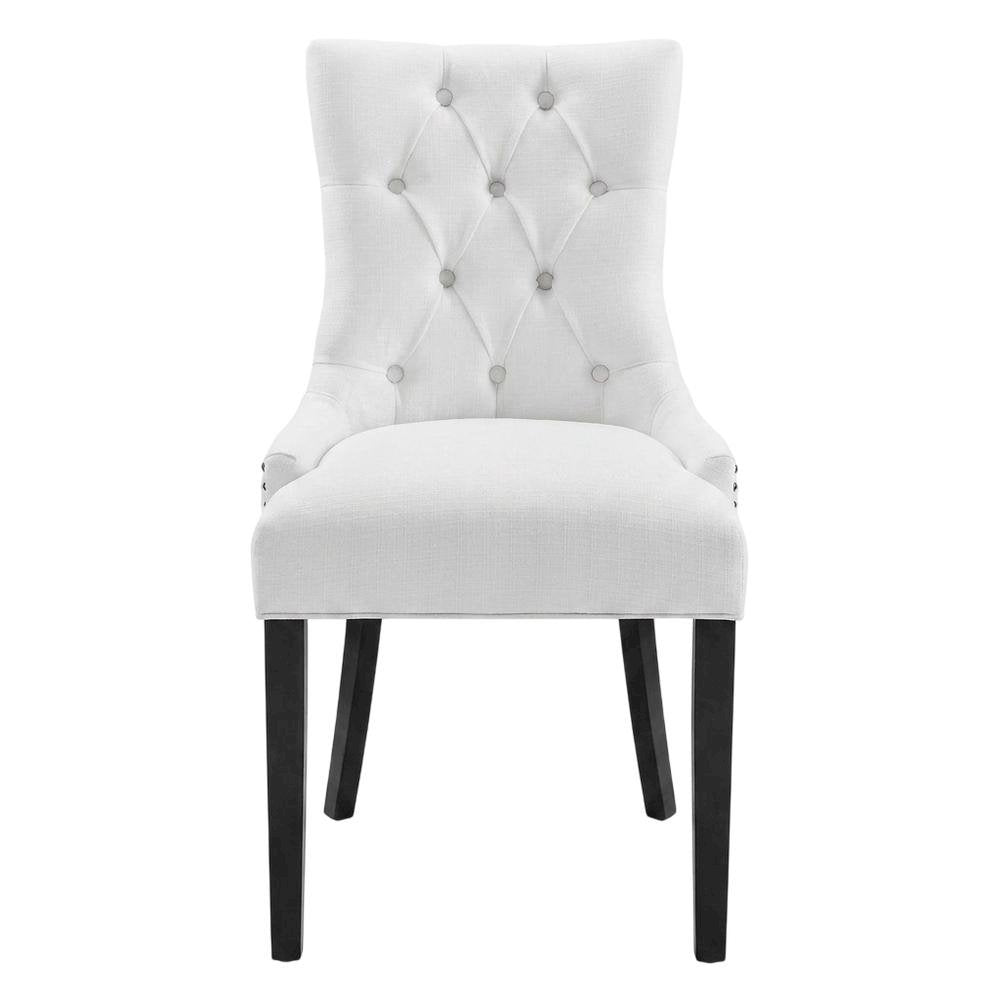 Tufted Upholstered Fabric Dining Chair for Kitchen and Dining Room, White