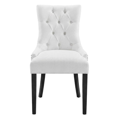 Tufted Upholstered Fabric Dining Chair for Kitchen and Dining Room, White