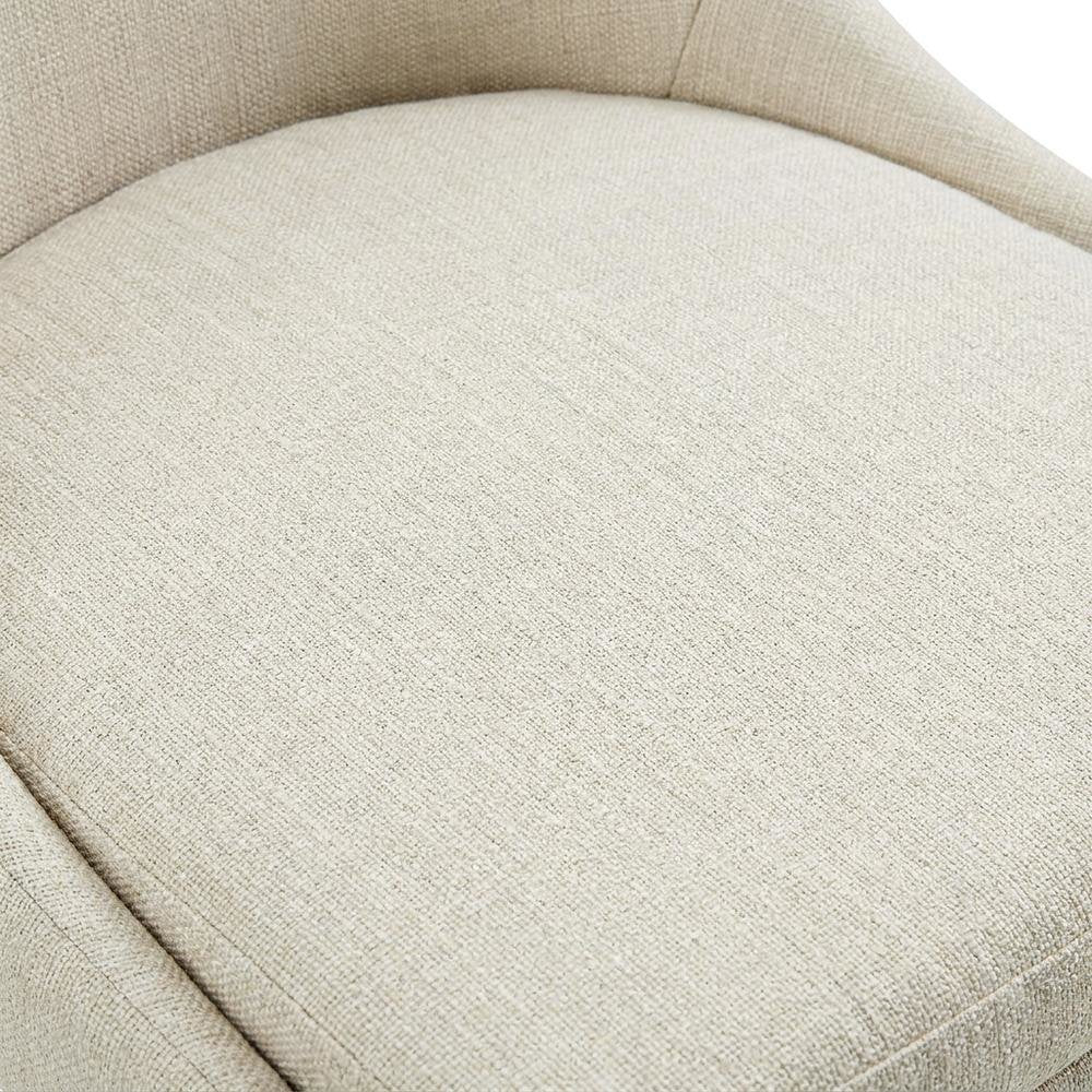 Fabric-Upholstered Dining Chair with Cushioned Seat, Beige