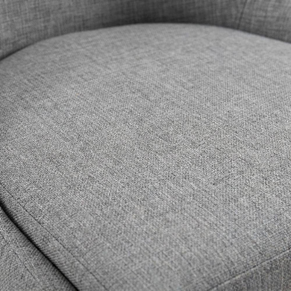 Fabric-Upholstered Dining Chair with Cushioned Seat, Light Gray