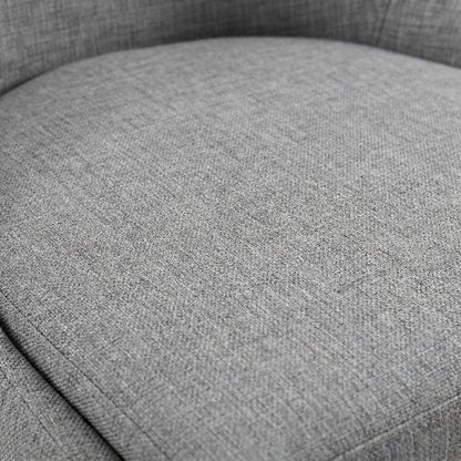 Fabric-Upholstered Dining Chair with Cushioned Seat, Light Gray
