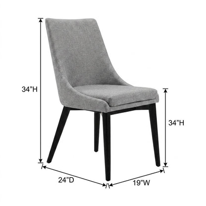 Fabric-Upholstered Dining Chair with Cushioned Seat, Light Gray