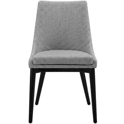 Fabric-Upholstered Dining Chair with Cushioned Seat, Light Gray