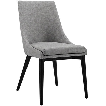 Fabric-Upholstered Dining Chair with Cushioned Seat, Light Gray