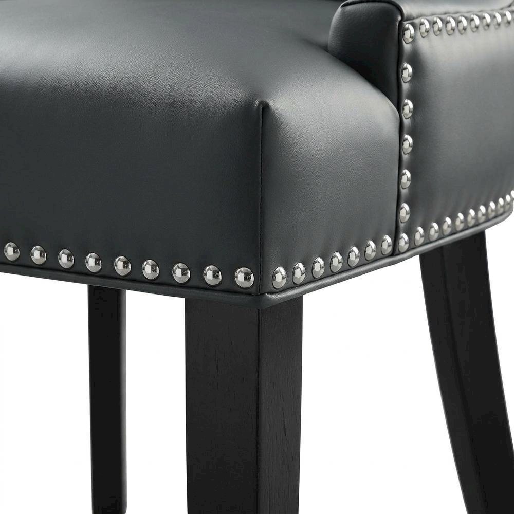 Vegan Leather Upholstered Dining Chair for Kitchen or Dining Room, Gray