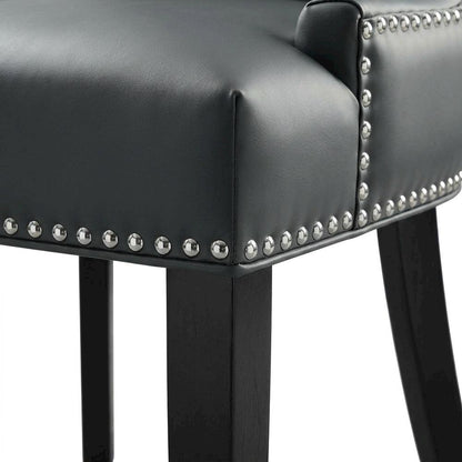 Vegan Leather Upholstered Dining Chair for Kitchen or Dining Room, Gray