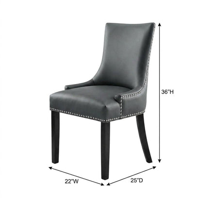 Vegan Leather Upholstered Dining Chair for Kitchen or Dining Room, Gray