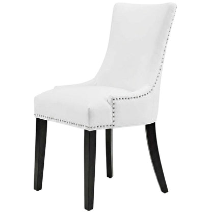 Vegan Leather Upholstered Dining Chair for Kitchen or Dining Room, White