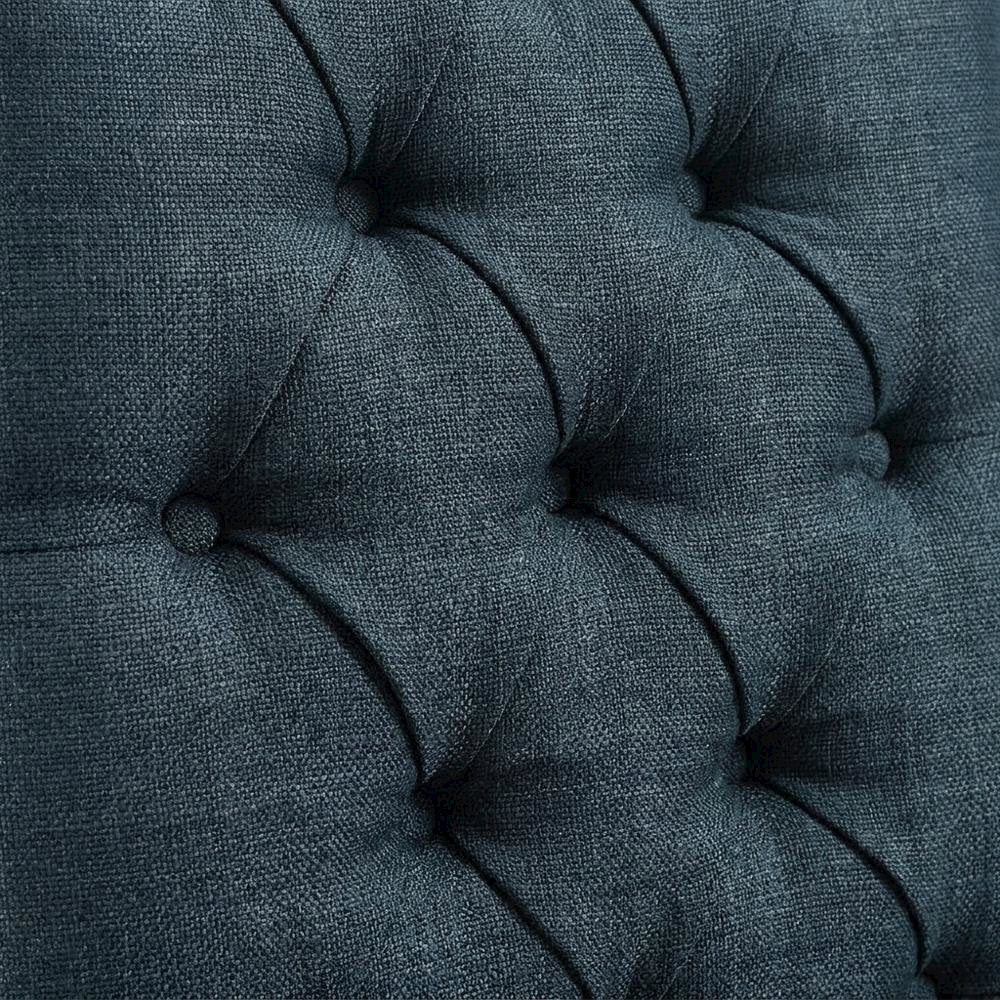 Button-Tufted Upholstered Fabric Parsons Chair, Azure