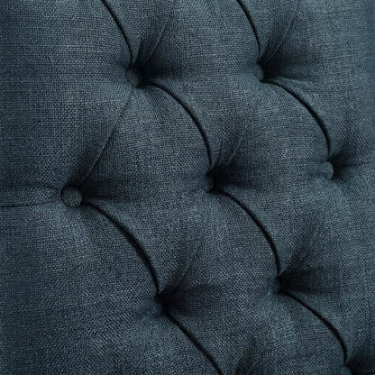 Button-Tufted Upholstered Fabric Parsons Chair, Azure