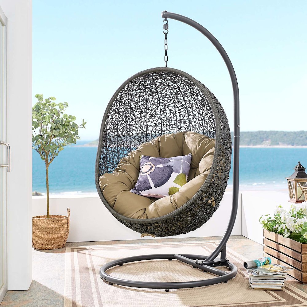 Hide Outdoor Patio Swing Chair With Stand