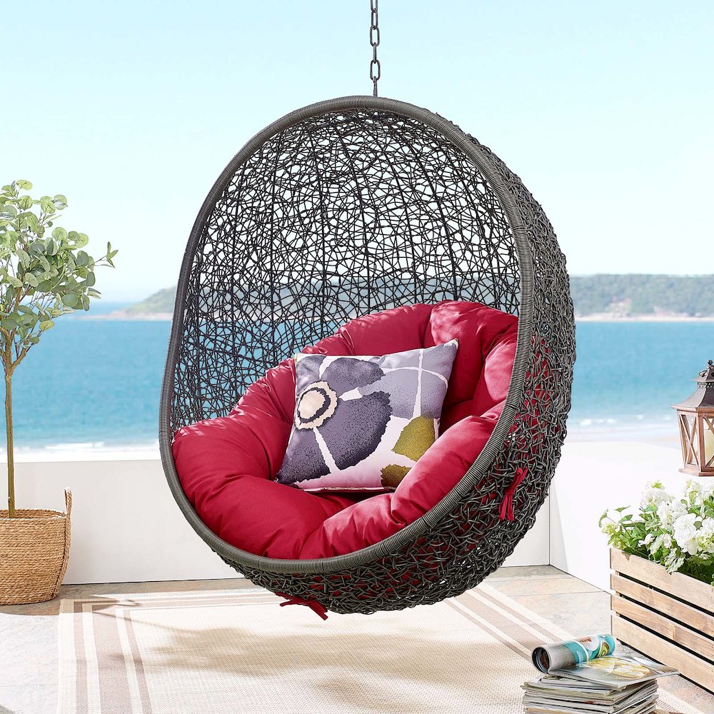 Hide Outdoor Patio Swing Chair With Stand