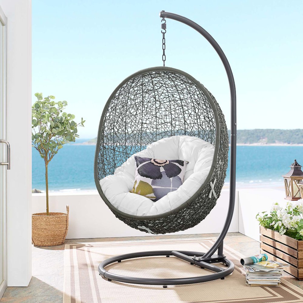 Hide Outdoor Patio Swing Chair With Stand