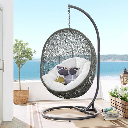 Hide Outdoor Patio Swing Chair With Stand