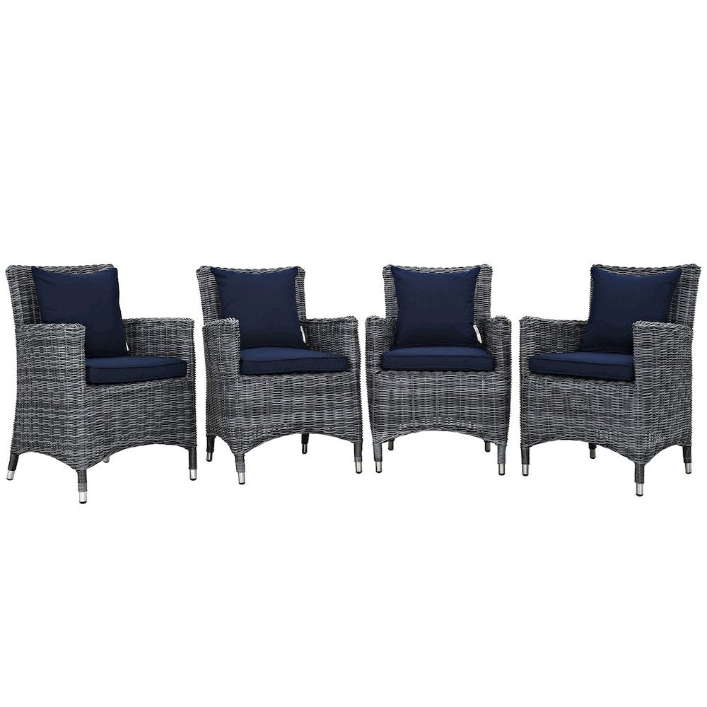 Summon 4 Piece Outdoor Patio Sunbrella Dining Set