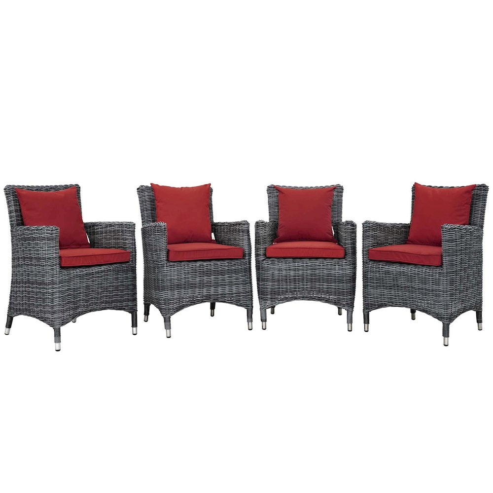 Summon 4 Piece Outdoor Patio Sunbrella Dining Set