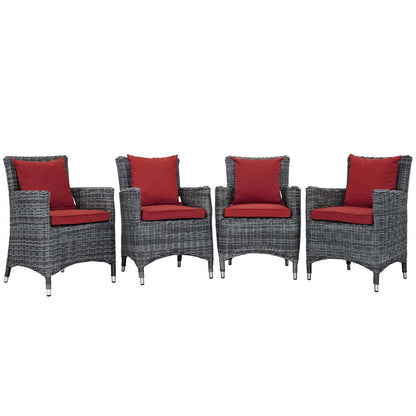 Summon 4 Piece Outdoor Patio Sunbrella Dining Set