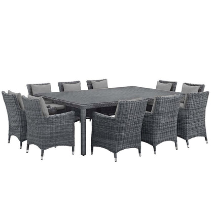 Summon 11 Piece Outdoor Patio Sunbrella Dining Set