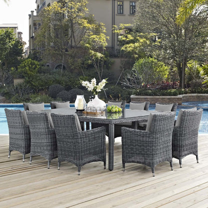 Summon 11 Piece Outdoor Patio Sunbrella Dining Set