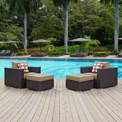 Convene 4 Piece Outdoor Patio Sectional Set