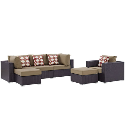 Convene 6 Piece Outdoor Patio Sectional Set