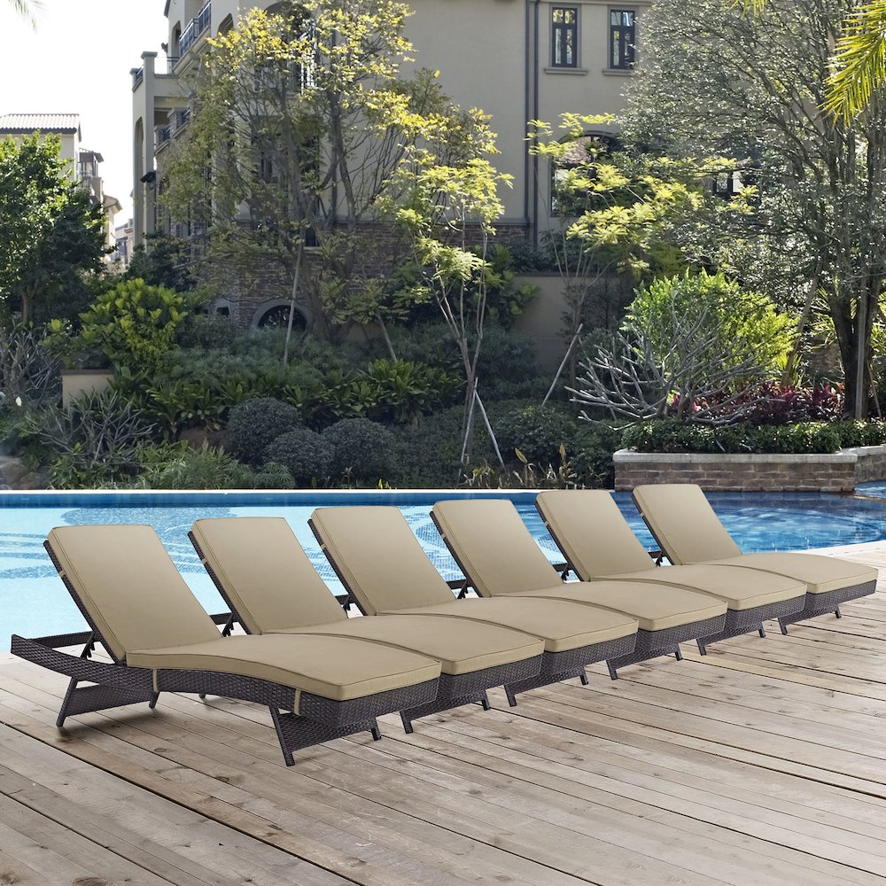 Convene Outdoor Patio Chaise Set of 6