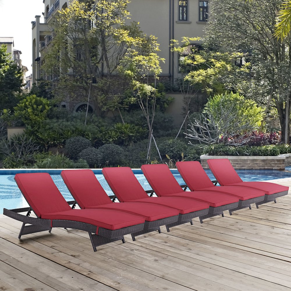 Convene Outdoor Patio Chaise Set of 6