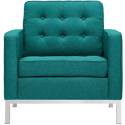 Loft Upholstered Fabric Armchairs Set of 2
