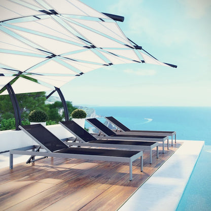 Shore Outdoor Patio Aluminum Chaise Set of 4