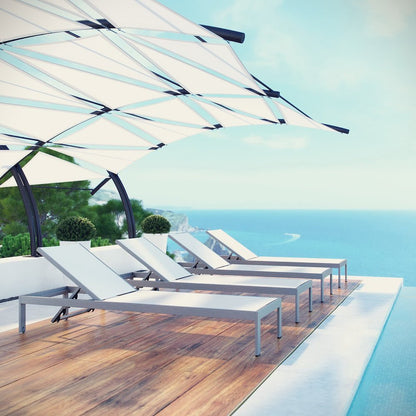 Shore Outdoor Patio Aluminum Chaise Set of 4