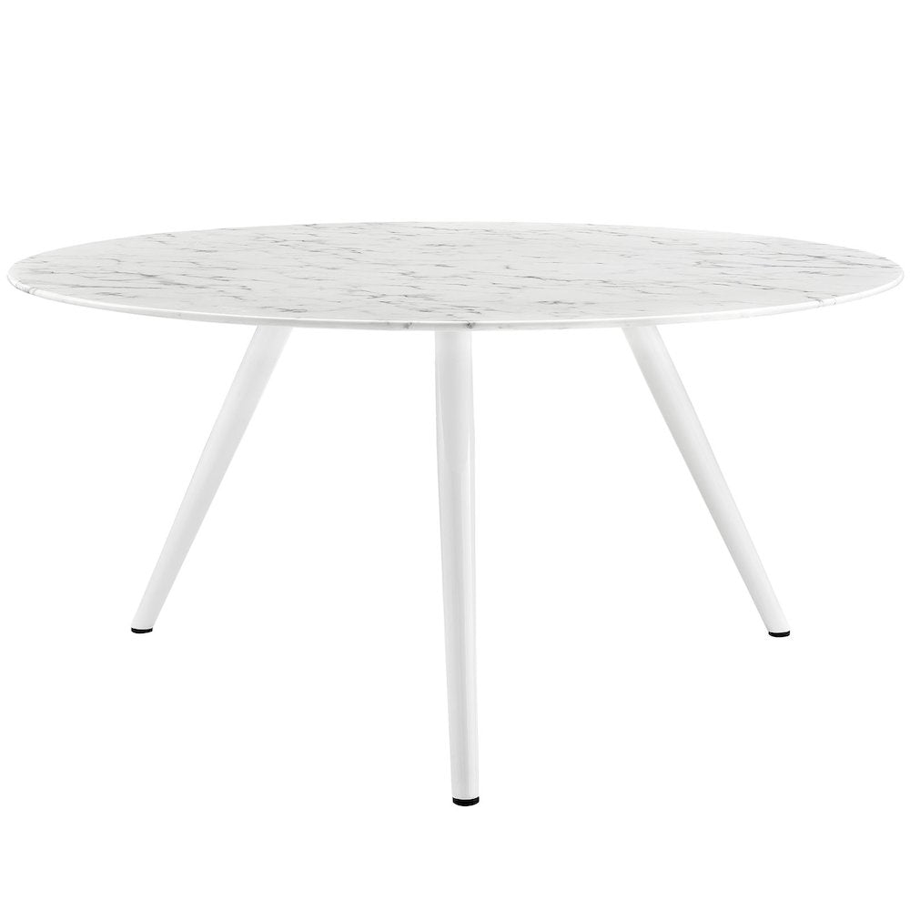 Lippa 60" Round Faux Marble Dining Table with Tripod Base
