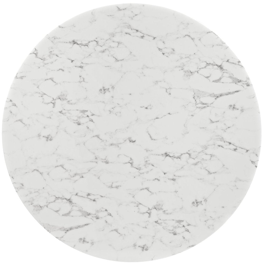 Lippa 60" Round Faux Marble Dining Table with Tripod Base