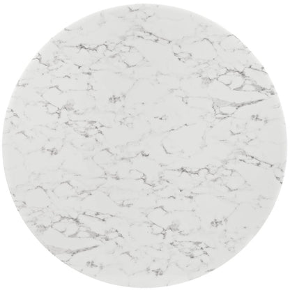 Lippa 60" Round Faux Marble Dining Table with Tripod Base