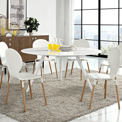 Lippa 60" Round Faux Marble Dining Table with Tripod Base