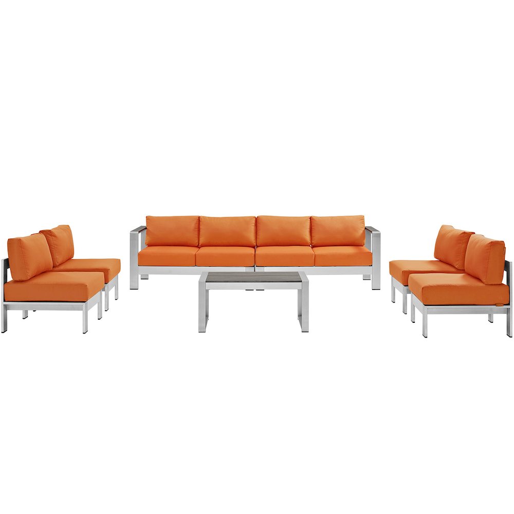 Shore 7 Piece Outdoor Patio Sectional Sofa Set