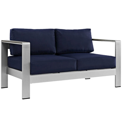 Shore 4 Piece Outdoor Patio Aluminum Sectional Sofa Set