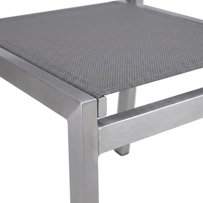 Aluminum Outdoor Patio Side Chairs, Porch and Balcony, Silver Gray, Set of 2