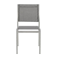 Aluminum Outdoor Patio Side Chairs, Porch and Balcony, Silver Gray, Set of 2