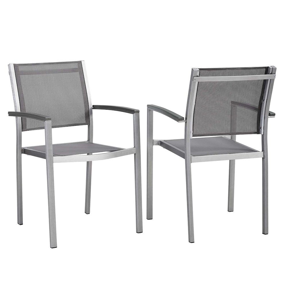 Shore Outdoor Patio Aluminum Dining Chair Set of 2