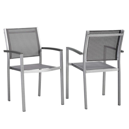 Shore Outdoor Patio Aluminum Dining Chair Set of 2